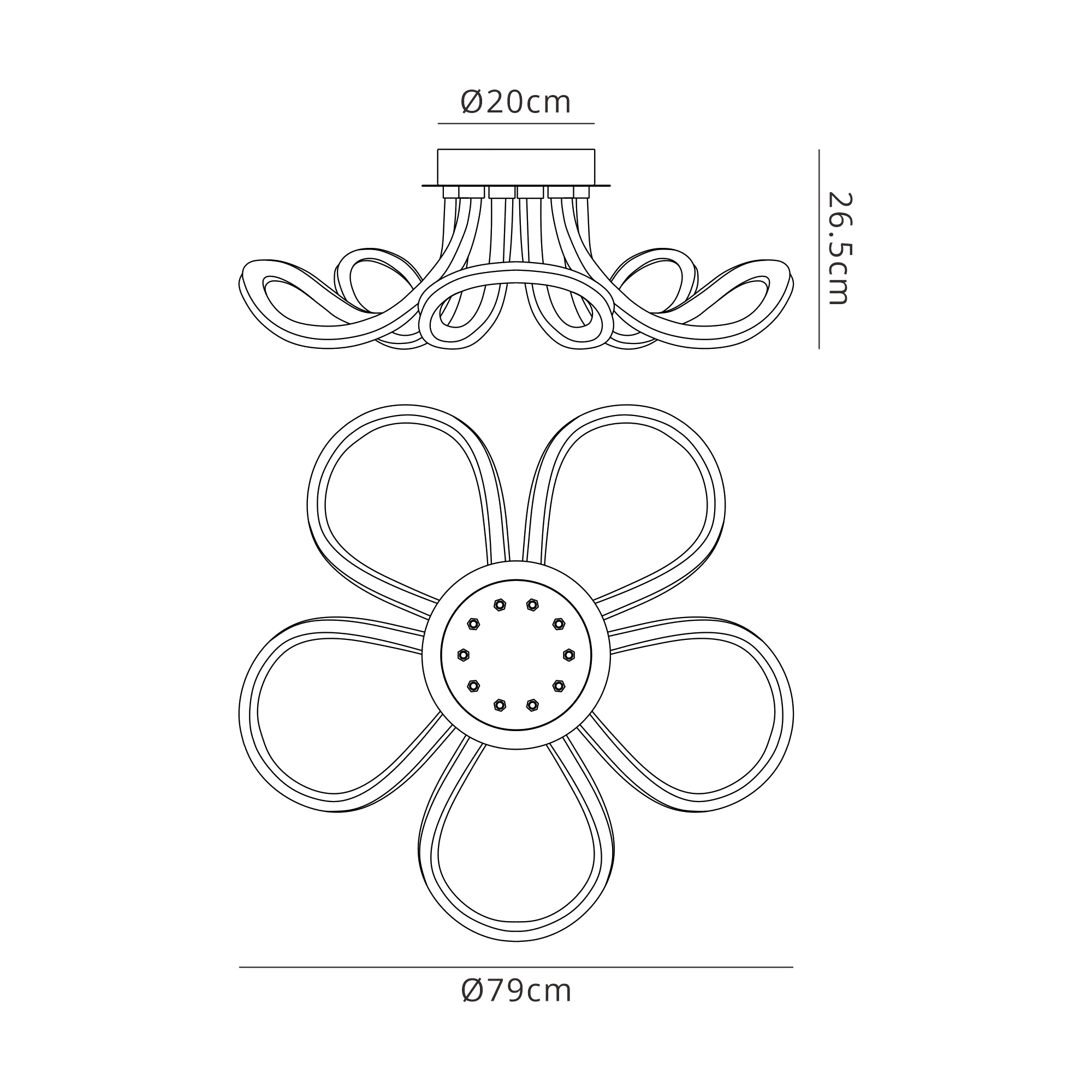 Knot LED II Ceiling Lights Mantra Semi Flush Fittings